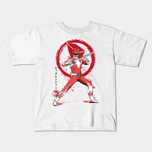 Red Ranger sumi e Kids T-Shirt